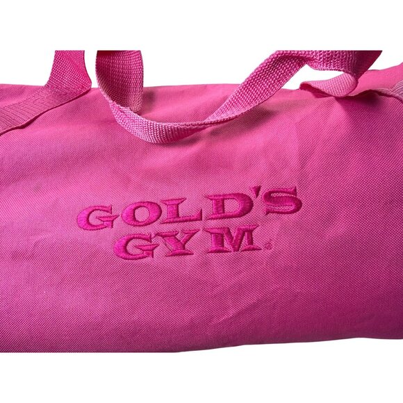Golds Gym Pink Canvas Duffle Bag With Shoulder Strap - Picture 2 of 13